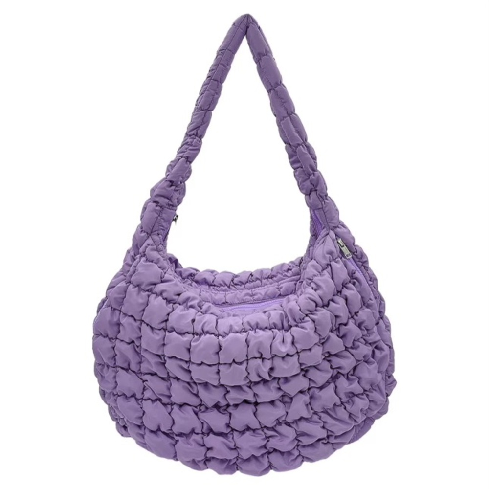 Purple STYLISH CUSHION SHOULDER HOBO BAG